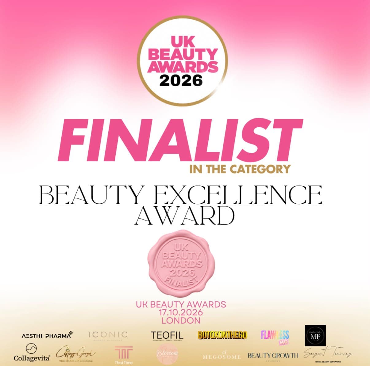 UK Beauty Awards 2026 Beauty Excellence Award finalist
